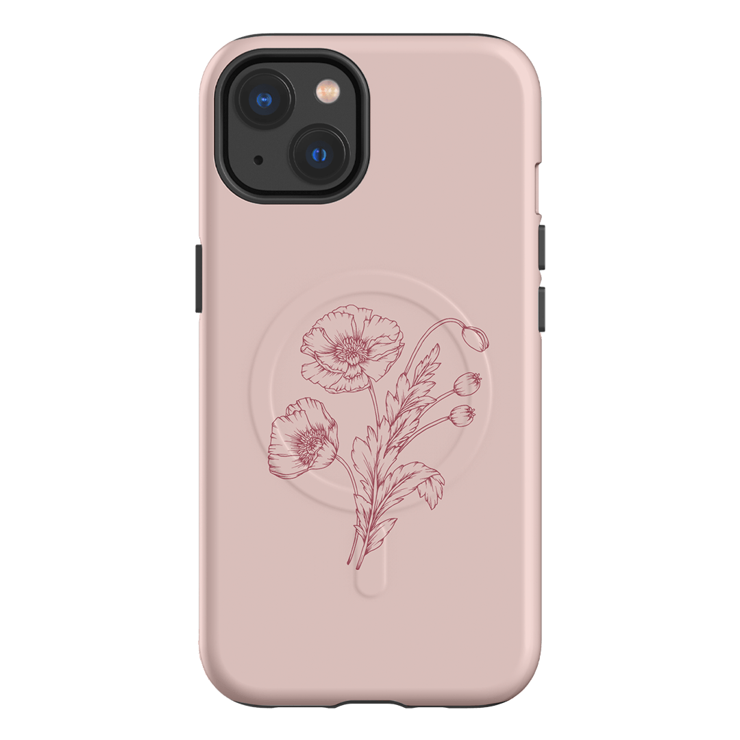 Blush Poppies Printed Phone Cases iPhone 13 / Armoured MagSafe by Typoflora - The Dairy