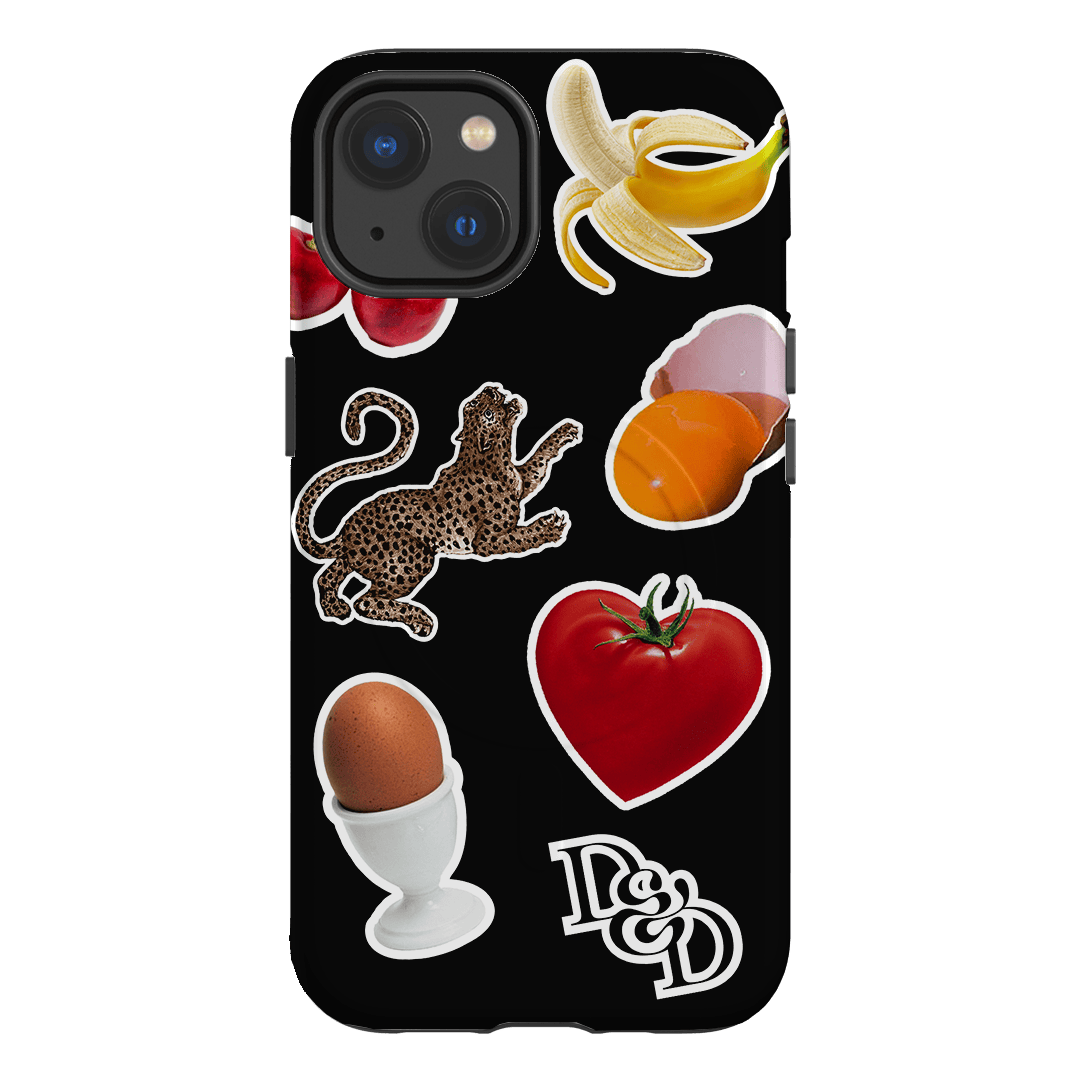 Sunday Stickers Black Printed Phone Cases by Desmond & Dempsey - The Dairy