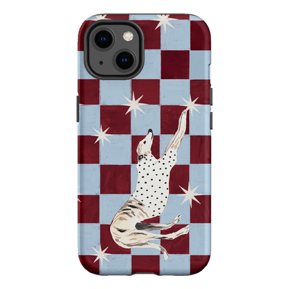 Check Greyhound Blue Printed Phone Cases iPhone 13 / Armoured by Lisa Hu - The Dairy