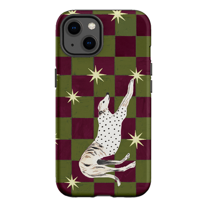 Check Greyhound Green Printed Phone Cases iPhone 13 / Armoured by Lisa Hu - The Dairy