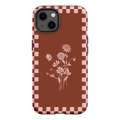 Dahlia Check Printed Phone Cases iPhone 13 / Armoured by Typoflora - The Dairy