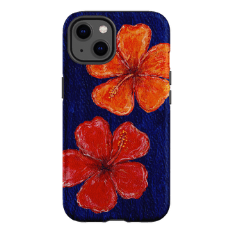 Hibiscus Flower Deep Blue Printed Phone Cases iPhone 13 / Armoured by BG. Studio - The Dairy