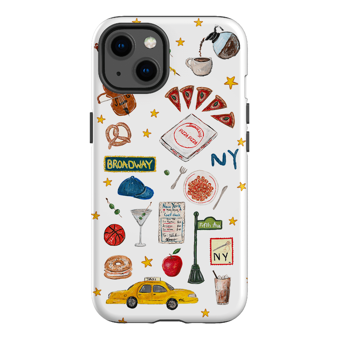 NYC White Printed Phone Cases iPhone 13 / Armoured by BG. Studio - The Dairy