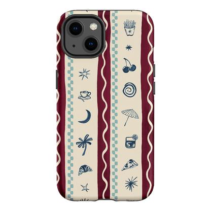 Summer Snacks Burgundy Printed Phone Cases iPhone 13 / Armoured by Charlie Taylor - The Dairy