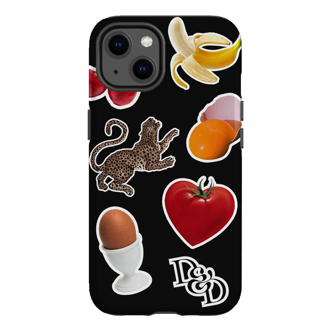 Sunday Stickers Black Printed Phone Cases by Desmond & Dempsey - The Dairy