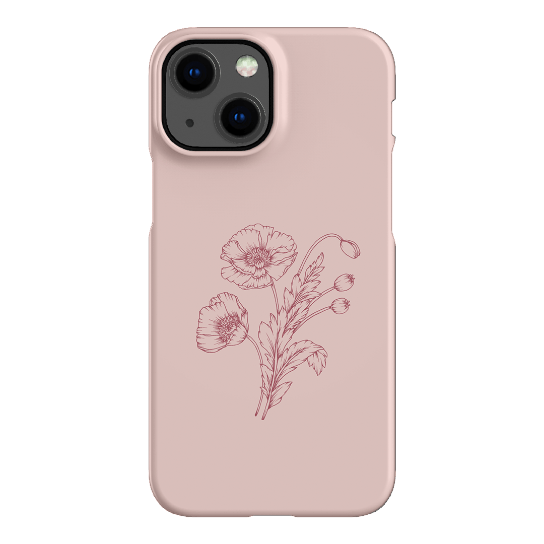 Blush Poppies Printed Phone Cases iPhone 13 Mini / Snap by Typoflora - The Dairy