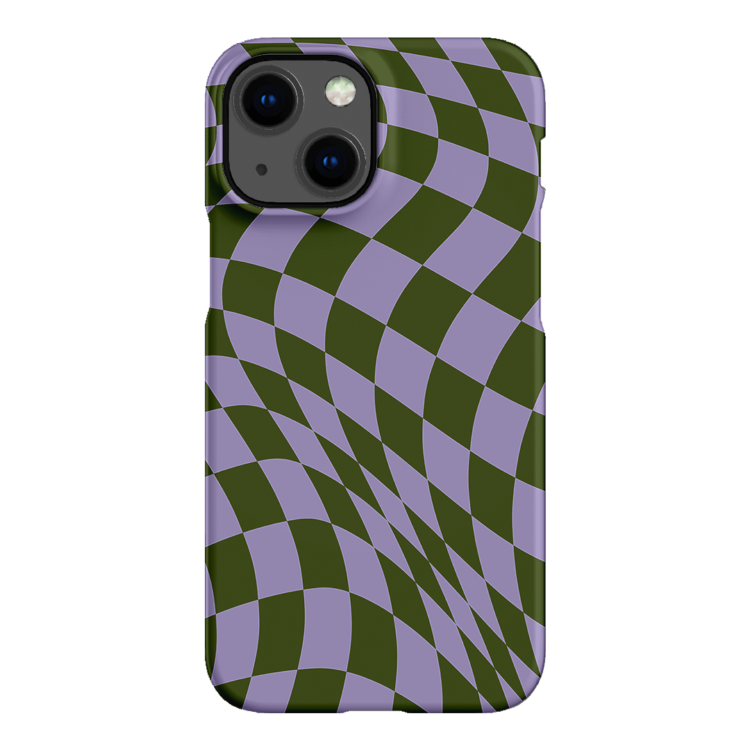 Wavy Check Forest on Lilac Matte Case Matte Phone Cases iPhone 13 Mini / Snap by The Dairy - The Dairy