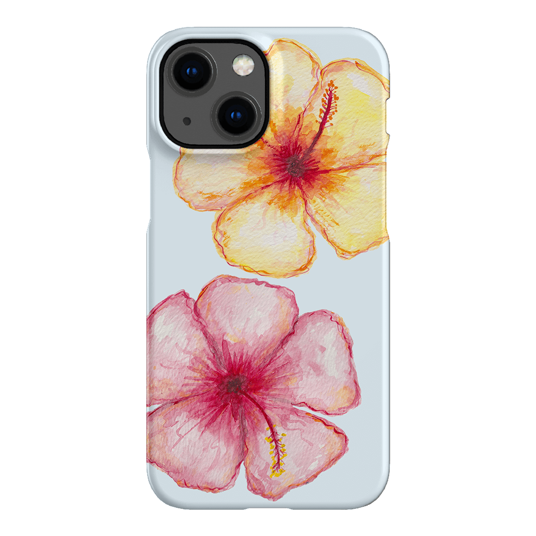 Hibiscus Flower Blue Printed Phone Cases iPhone 13 Mini / Snap by BG. Studio - The Dairy