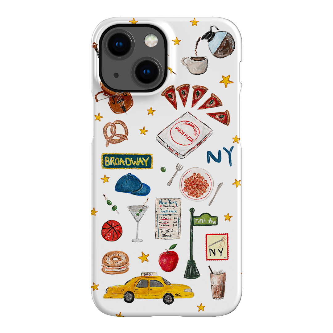 NYC White Printed Phone Cases iPhone 13 Mini / Snap by BG. Studio - The Dairy