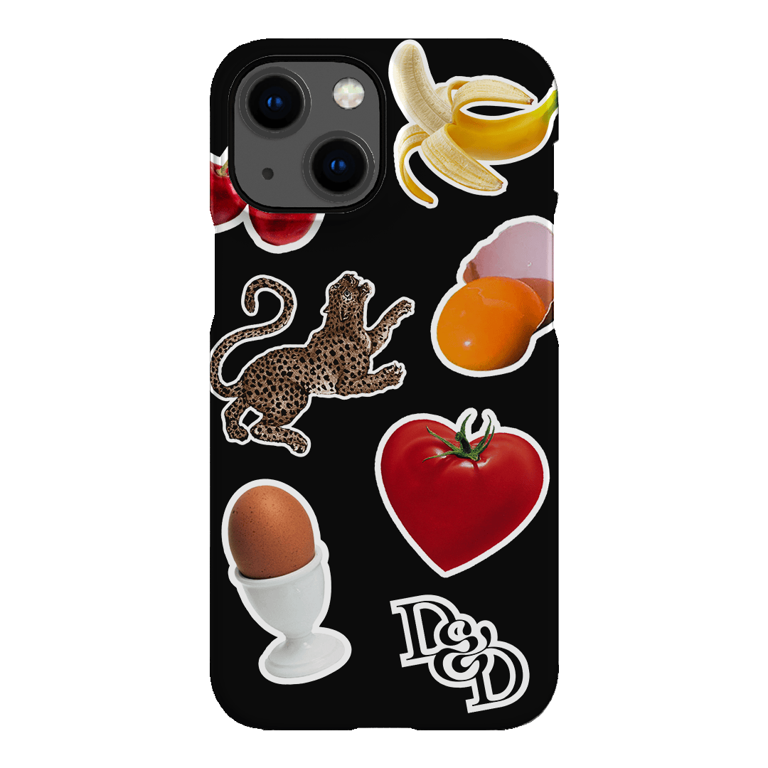 Sunday Stickers Black Printed Phone Cases by Desmond & Dempsey - The Dairy