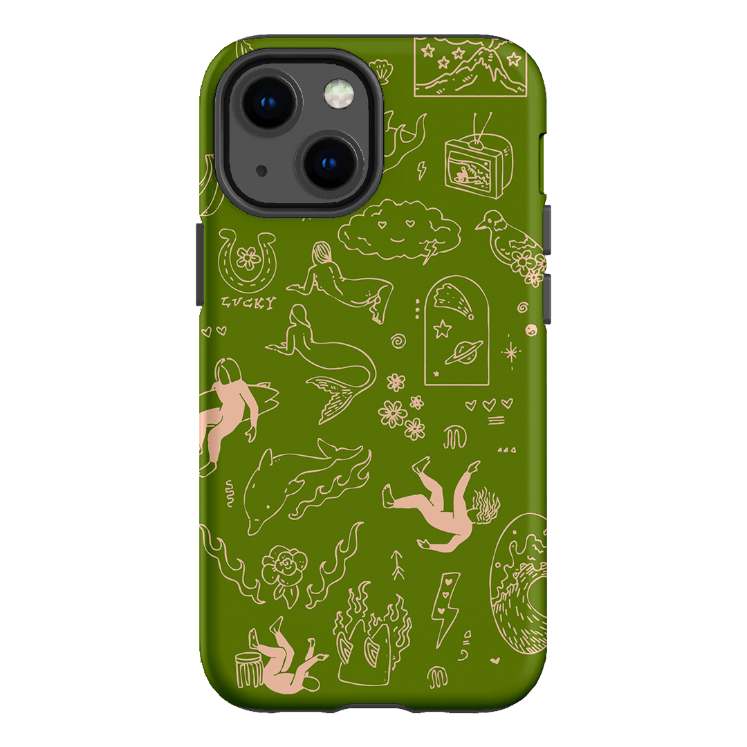 Easty Flash Green Printed Phone Cases iPhone 13 Mini / Armoured by Easty Beasty - The Dairy