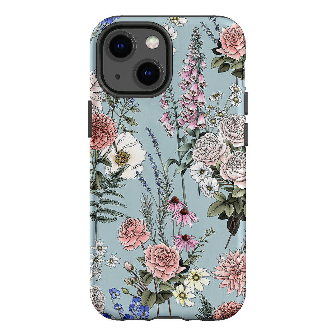 Garden Party Blue Printed Phone Cases iPhone 13 Mini / Armoured by Typoflora - The Dairy