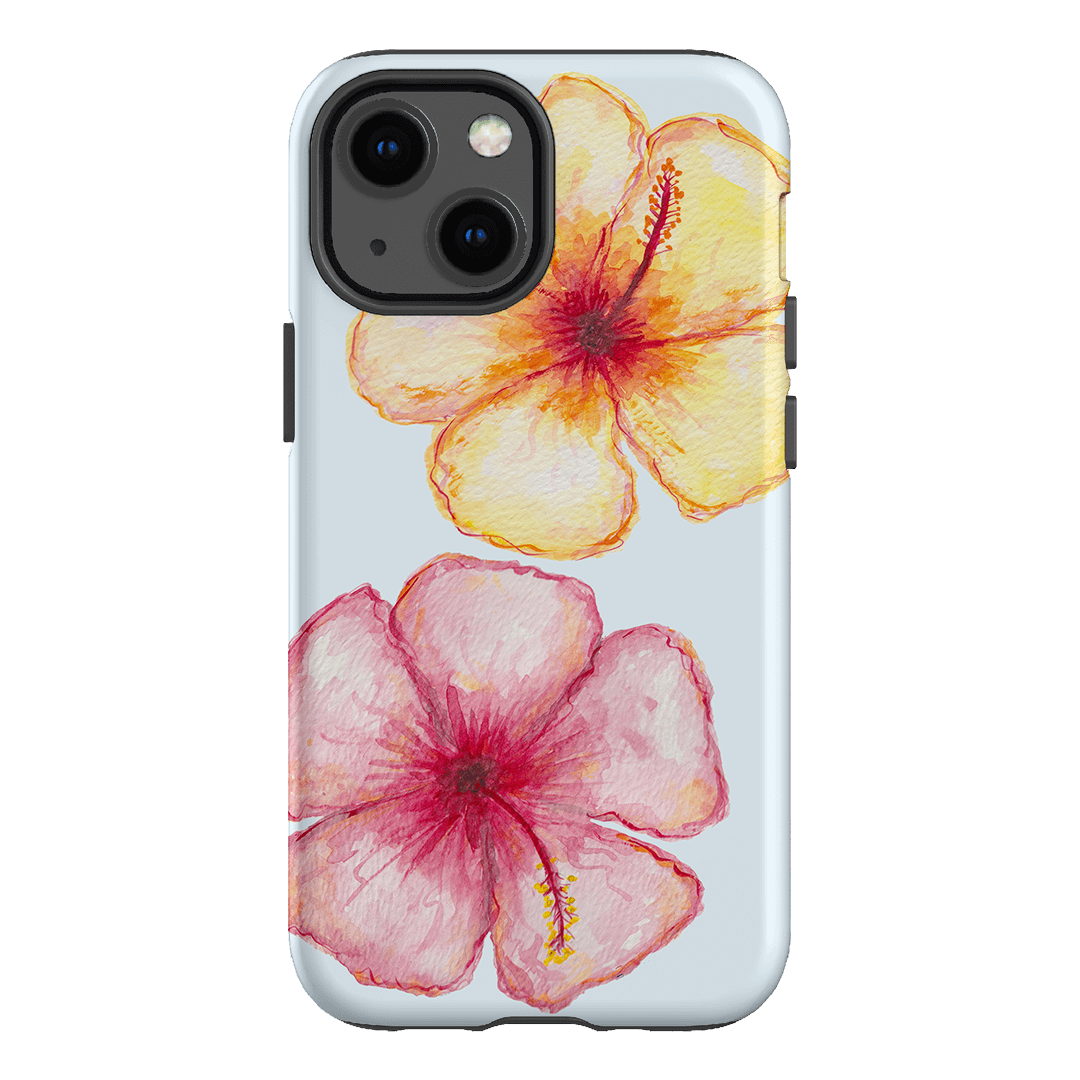 Hibiscus Flower Blue Printed Phone Cases iPhone 13 Mini / Armoured by BG. Studio - The Dairy