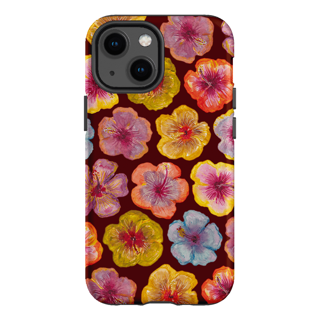 Hibiscus Holiday Rouge Printed Phone Cases iPhone 13 Mini / Armoured by BG. Studio - The Dairy