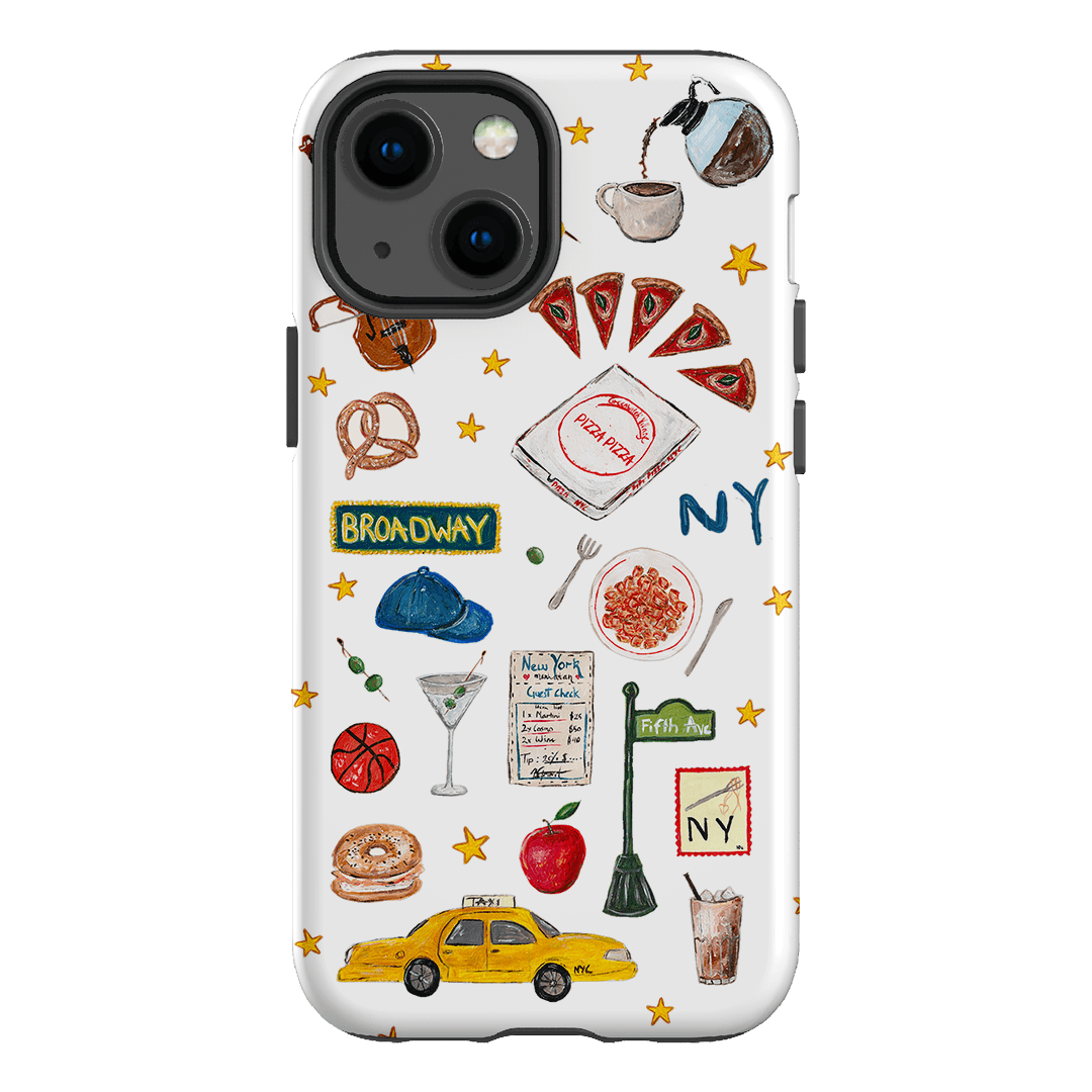 NYC White Printed Phone Cases iPhone 13 Mini / Armoured by BG. Studio - The Dairy