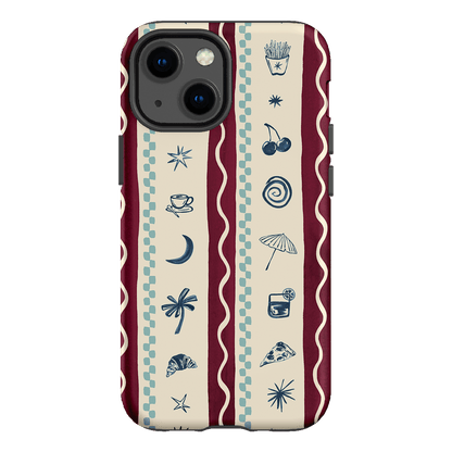 Summer Snacks Burgundy Printed Phone Cases iPhone 13 Mini / Armoured by Charlie Taylor - The Dairy