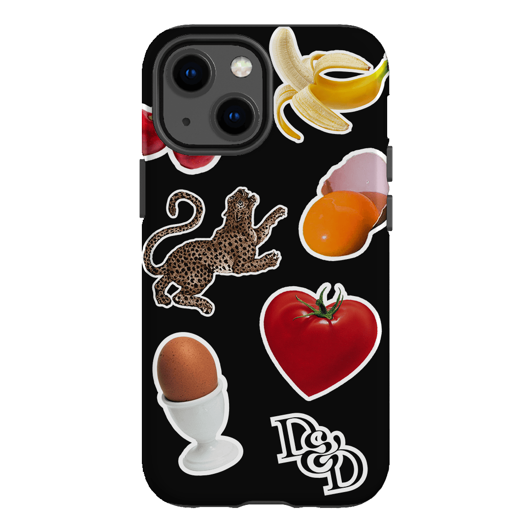 Sunday Stickers Black Printed Phone Cases by Desmond & Dempsey - The Dairy