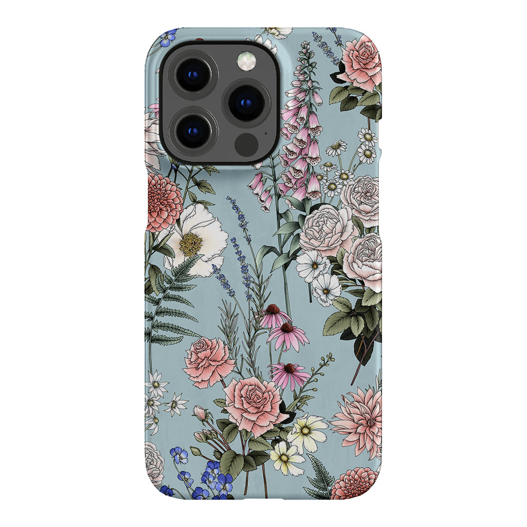 Garden Party Blue Printed Phone Cases iPhone 13 Pro / Snap by Typoflora - The Dairy