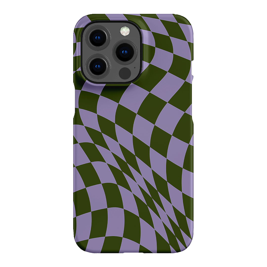 Wavy Check Forest on Lilac Matte Case Matte Phone Cases iPhone 13 Pro / Snap by The Dairy - The Dairy