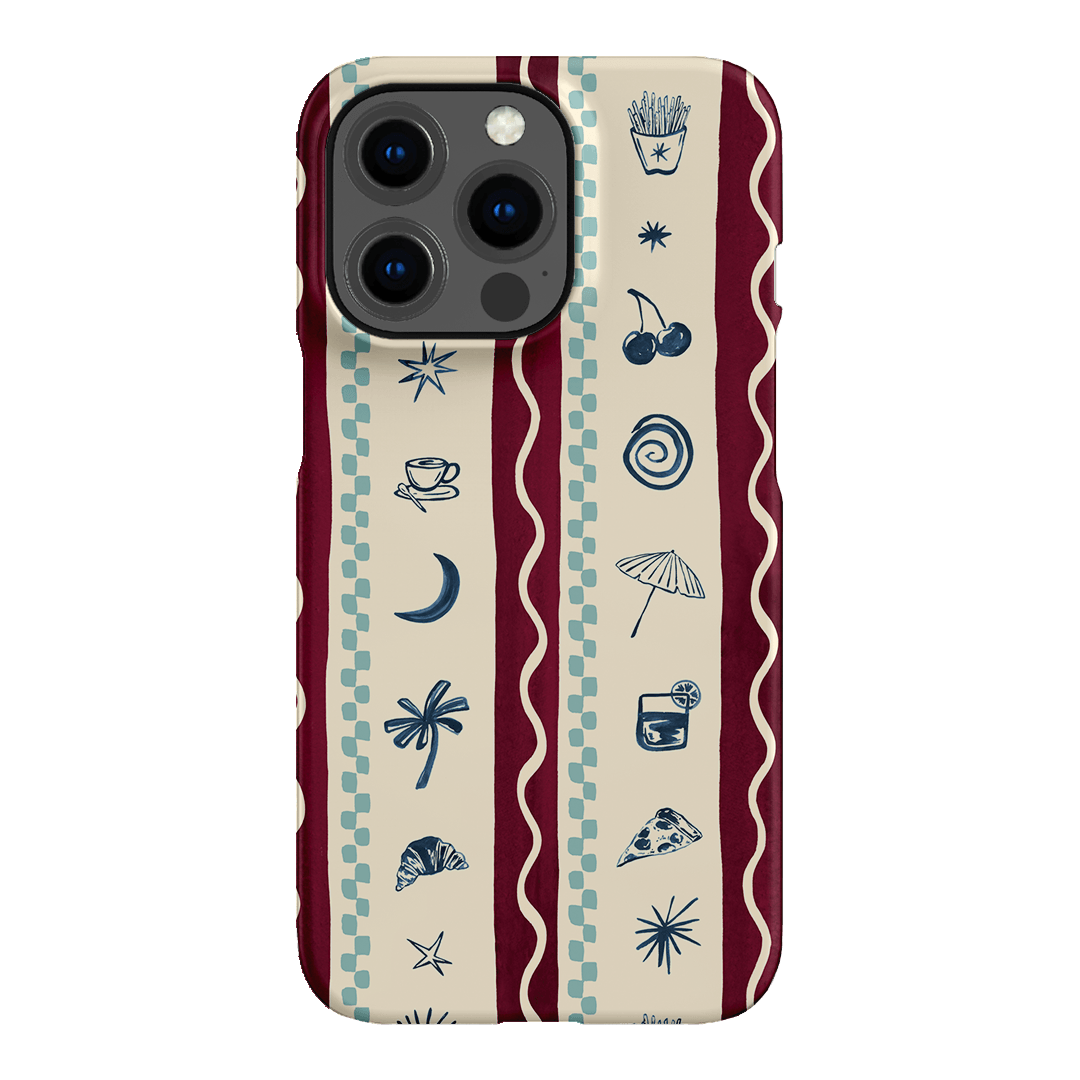 Summer Snacks Burgundy Printed Phone Cases iPhone 13 Pro / Snap by Charlie Taylor - The Dairy