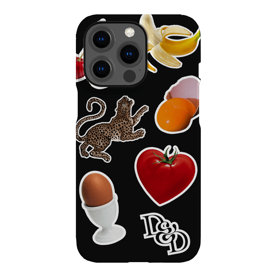 Sunday Stickers Black Printed Phone Cases by Desmond & Dempsey - The Dairy