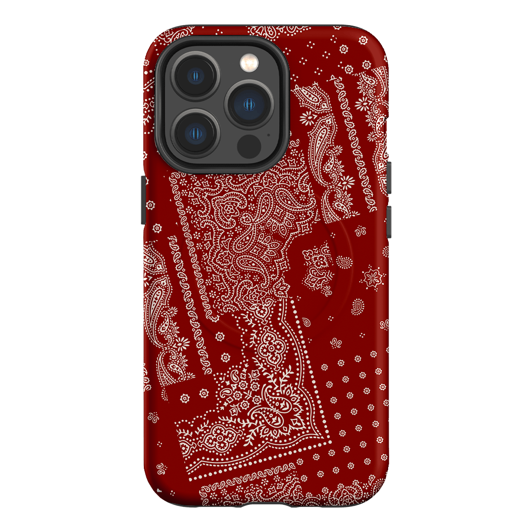 Paisley Crimson Printed Phone Cases iPhone 13 Pro / Armoured MagSafe by The Dairy - The Dairy