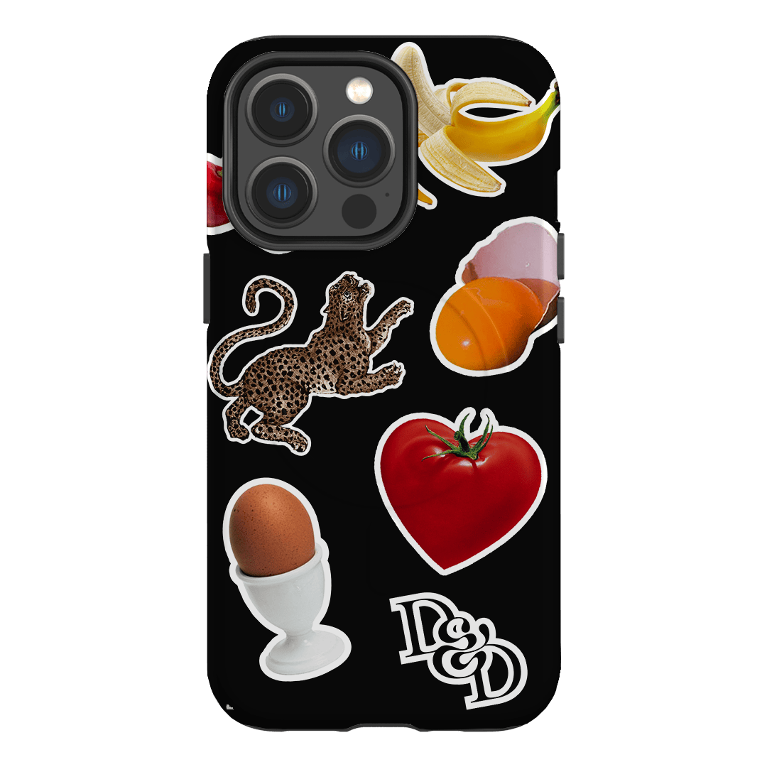 Sunday Stickers Black Printed Phone Cases by Desmond & Dempsey - The Dairy