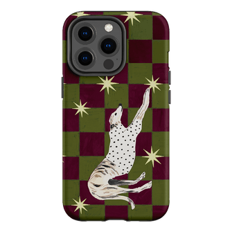 Check Greyhound Green Printed Phone Cases iPhone 13 Pro / Armoured by Lisa Hu - The Dairy
