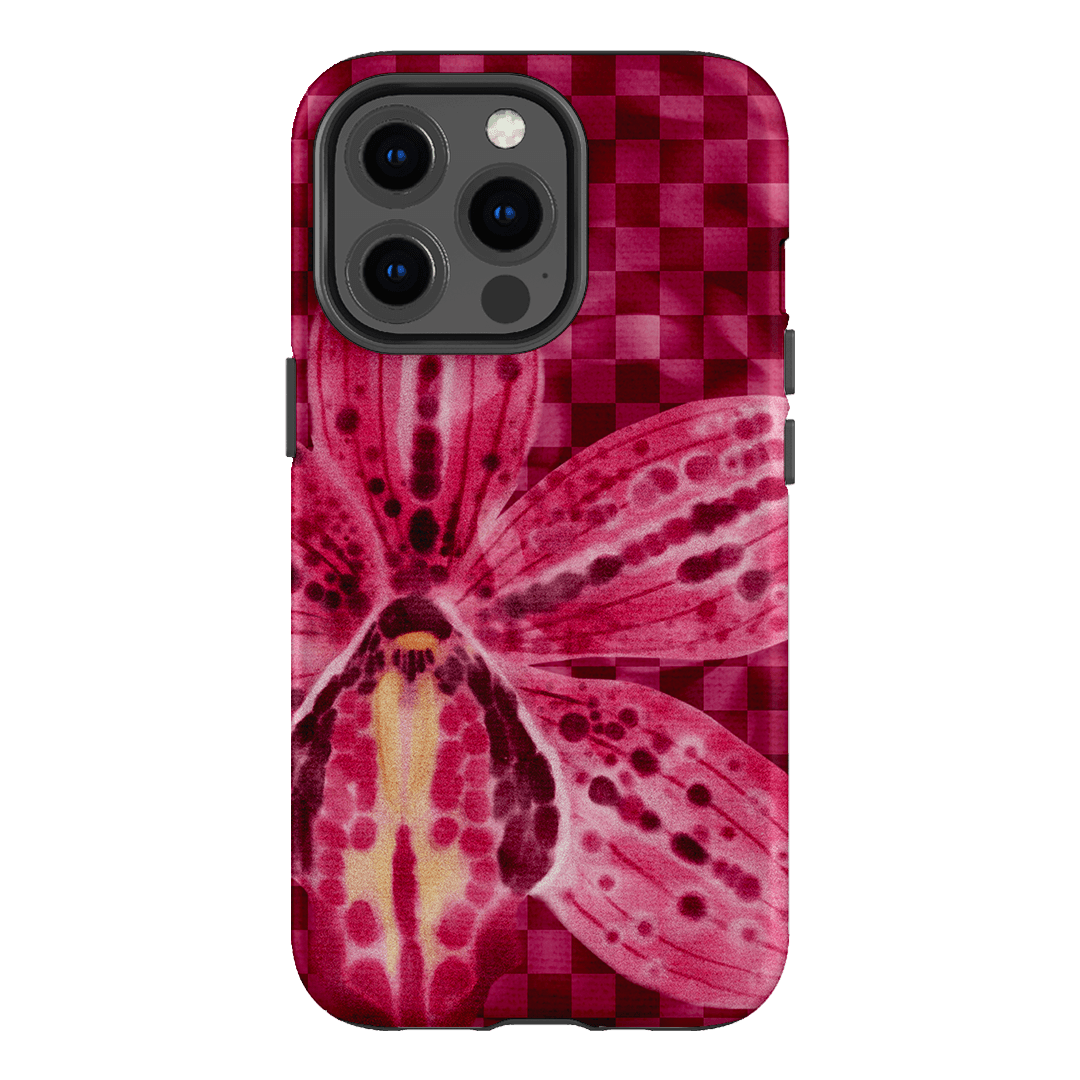 Check Orchid Printed Phone Cases iPhone 13 Pro / Armoured by Sally Hungerford - The Dairy