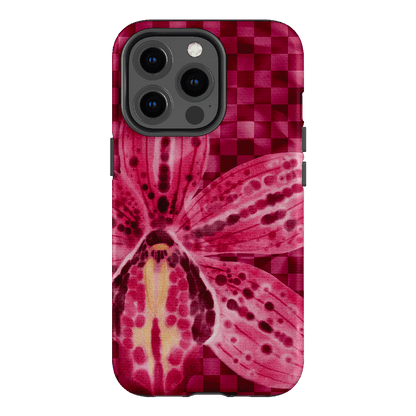 Check Orchid Printed Phone Cases iPhone 13 Pro / Armoured by Sally Hungerford - The Dairy