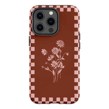 Dahlia Check Printed Phone Cases iPhone 13 Pro / Armoured by Typoflora - The Dairy