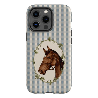 Gingham Horse Printed Phone Cases iPhone 13 Pro / Armoured by Kasiags Art - The Dairy