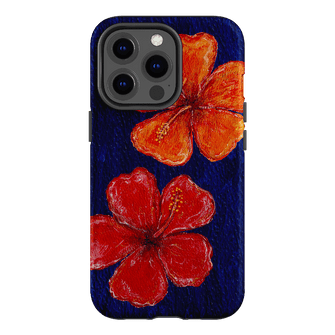 Hibiscus Flower Deep Blue Printed Phone Cases iPhone 13 Pro / Armoured by BG. Studio - The Dairy