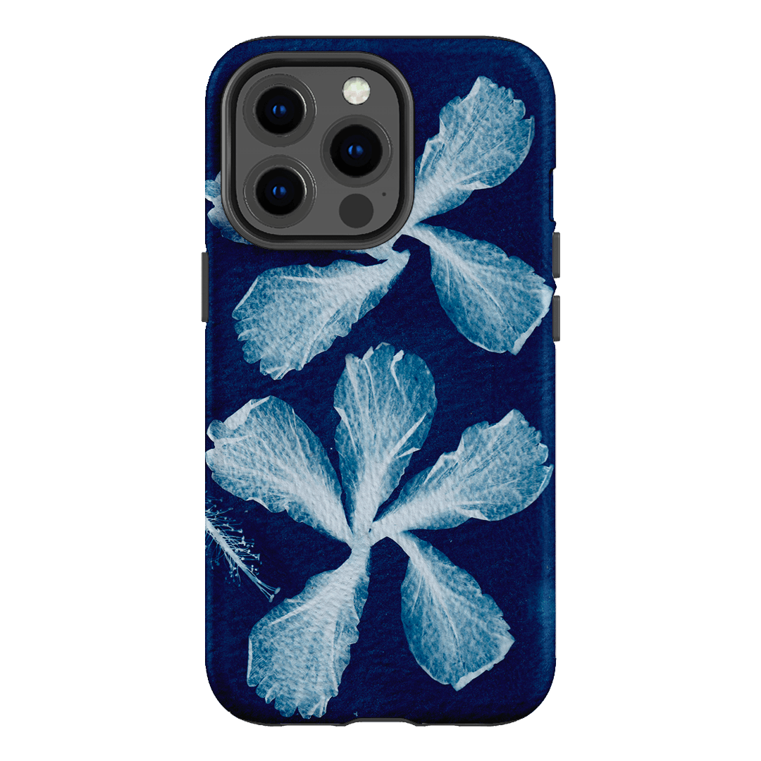Hibiscus Cyanotype Printed Phone Cases iPhone 13 Pro / Armoured by Sally Hungerford - The Dairy