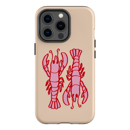 Lobster Love Peach Printed Phone Cases iPhone 13 Pro / Armoured by The Dairy - The Dairy