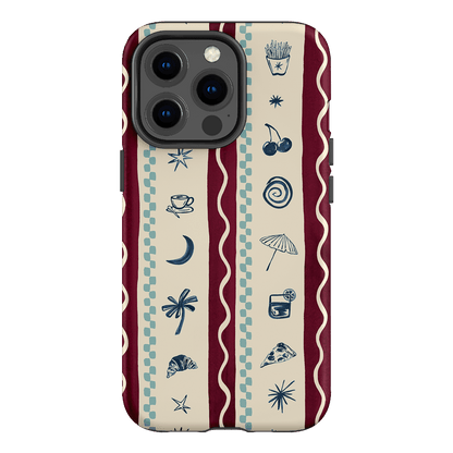 Summer Snacks Burgundy Printed Phone Cases iPhone 13 Pro / Armoured by Charlie Taylor - The Dairy