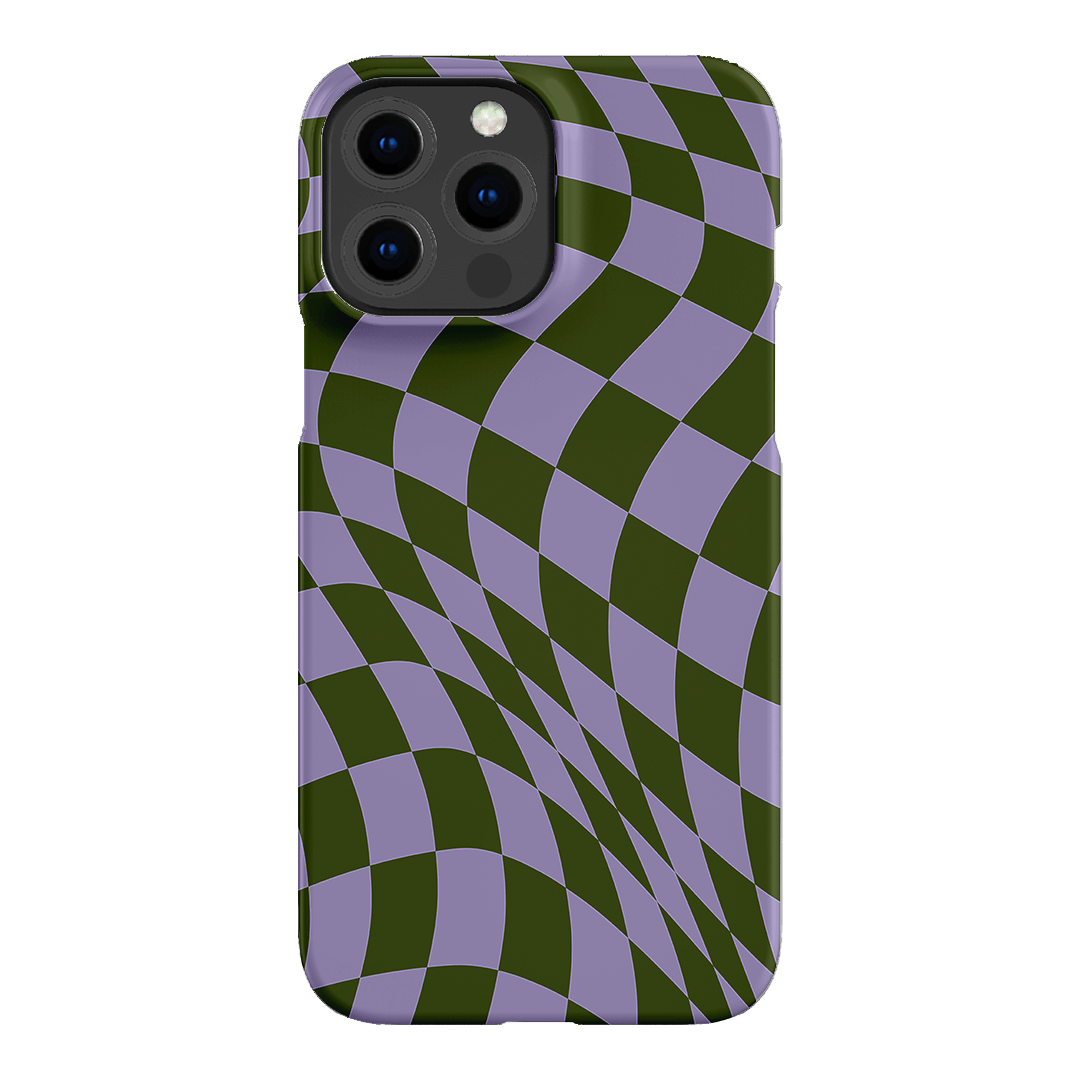 Wavy Check Forest on Lilac Matte Case Matte Phone Cases iPhone 13 Pro Max / Snap by The Dairy - The Dairy