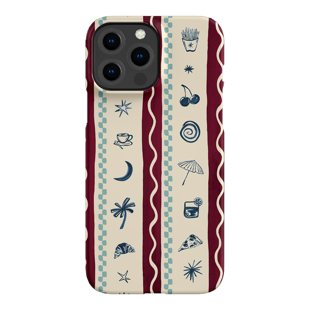 Summer Snacks Burgundy Printed Phone Cases iPhone 13 Pro Max / Snap by Charlie Taylor - The Dairy
