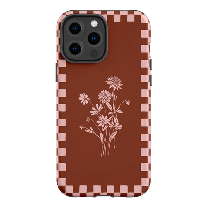 Dahlia Check Printed Phone Cases iPhone 13 Pro Max / Armoured by Typoflora - The Dairy