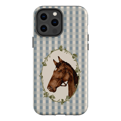 Gingham Horse Printed Phone Cases iPhone 13 Pro Max / Armoured by Kasiags Art - The Dairy