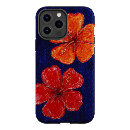 Hibiscus Flower Deep Blue Printed Phone Cases iPhone 13 Pro Max / Armoured by BG. Studio - The Dairy