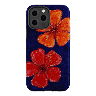Hibiscus Flower Deep Blue Printed Phone Cases iPhone 13 Pro Max / Armoured by BG. Studio - The Dairy