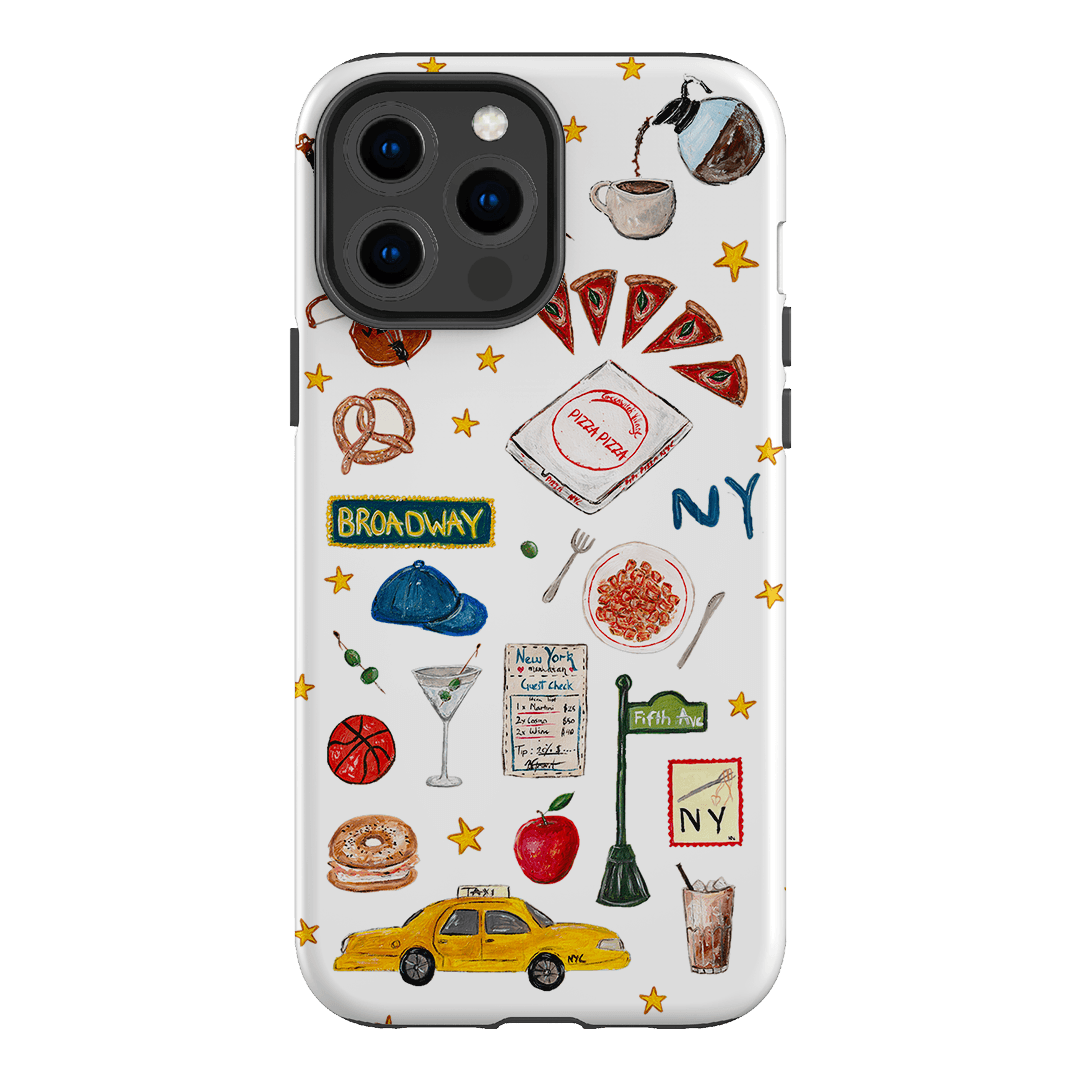 NYC White Printed Phone Cases iPhone 13 Pro Max / Armoured by BG. Studio - The Dairy