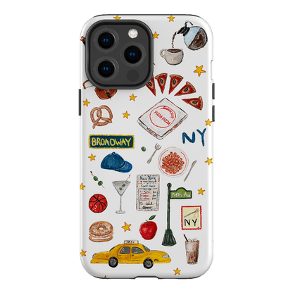 NYC White Printed Phone Cases iPhone 13 Pro Max / Armoured by BG. Studio - The Dairy