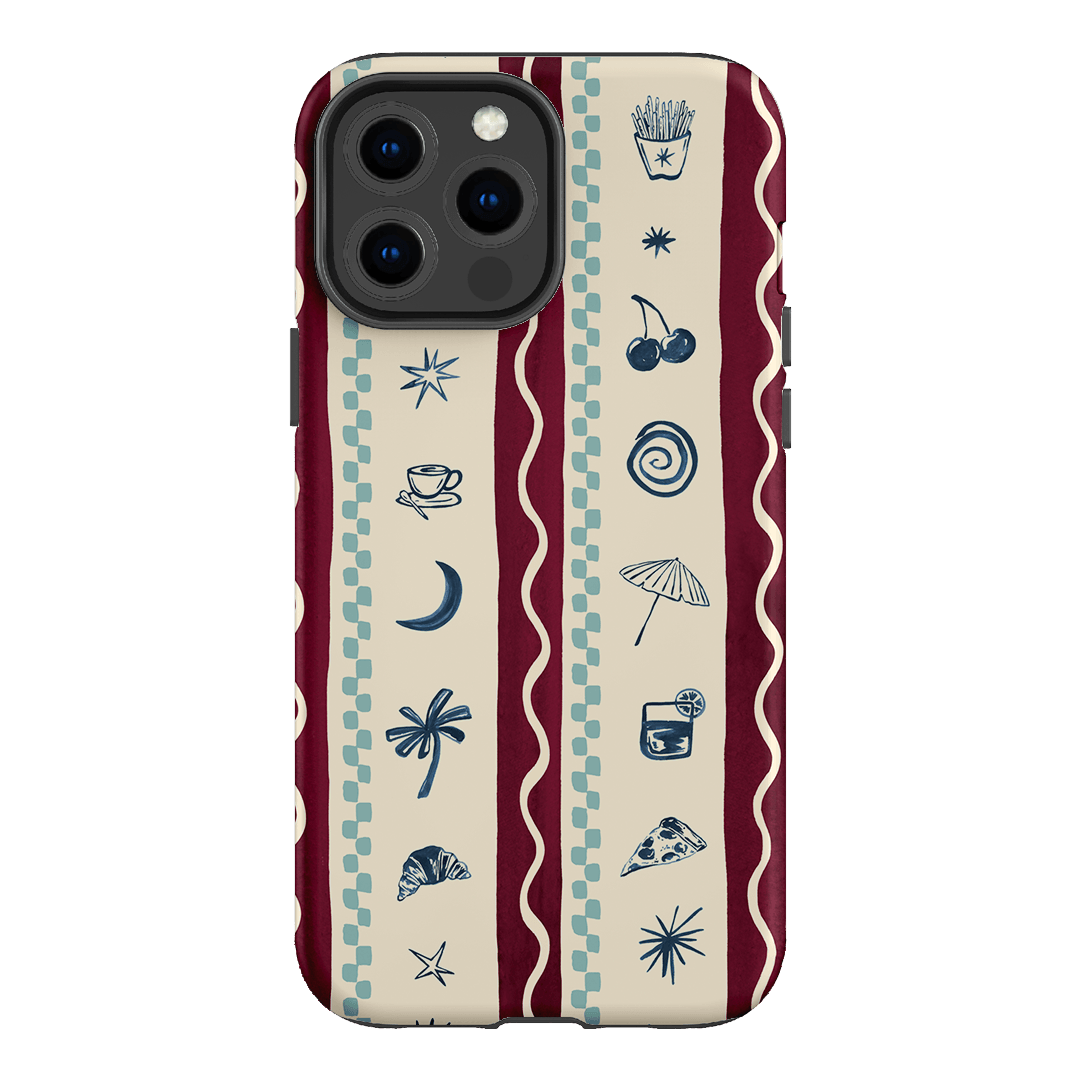 Summer Snacks Burgundy Printed Phone Cases iPhone 13 Pro Max / Armoured by Charlie Taylor - The Dairy