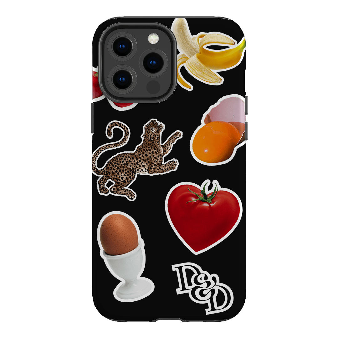 Sunday Stickers Black Printed Phone Cases by Desmond & Dempsey - The Dairy