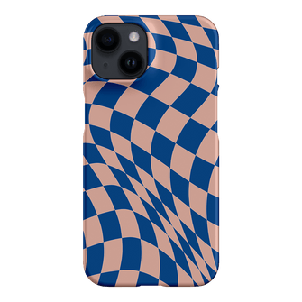 Wavy Check Cobalt on Blush Matte Case Matte Phone Cases iPhone 14 / Armoured by The Dairy - The Dairy