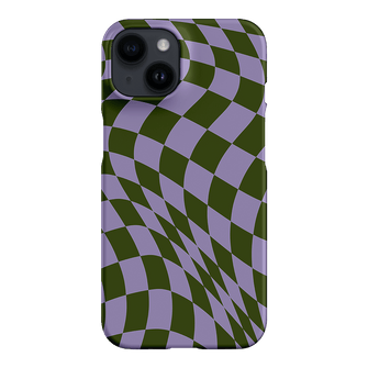 Wavy Check Forest on Lilac Matte Case Matte Phone Cases iPhone 14 / Armoured by The Dairy - The Dairy