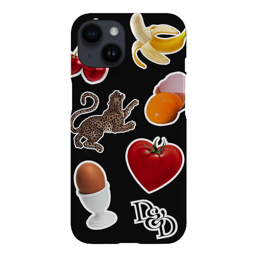Sunday Stickers Black Printed Phone Cases by Desmond & Dempsey - The Dairy