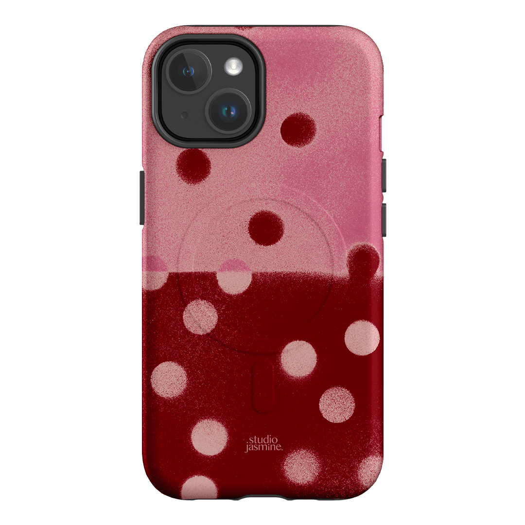Cherry Polka Dot Printed Phone Cases iPhone 14 / Armoured MagSafe by Jasmine Dowling - The Dairy